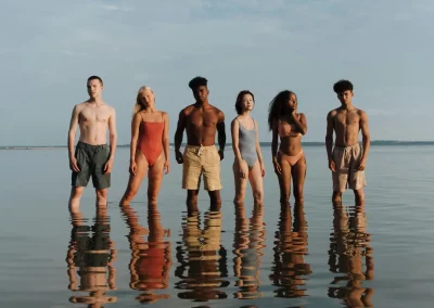 Teenagers enjoying the beach in Devon
